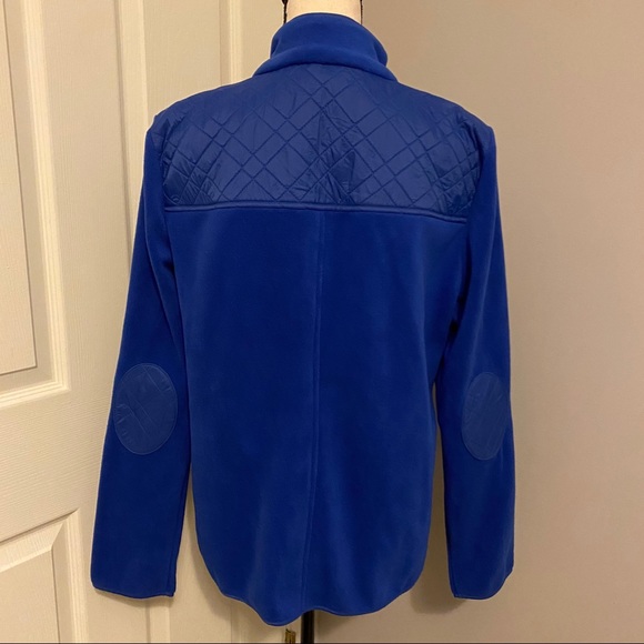 TALBOTS Quilted Mock Neck Zip Front Fleece Jacket - Picture 10 of 12
